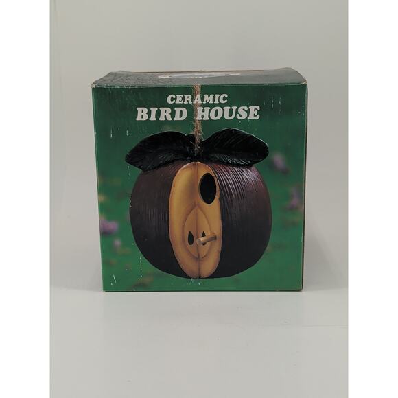 Vintage Nature's Home Collection Apple Ceramic Birdhouse Farmhouse Decor Cabin - Picture 12 of 16